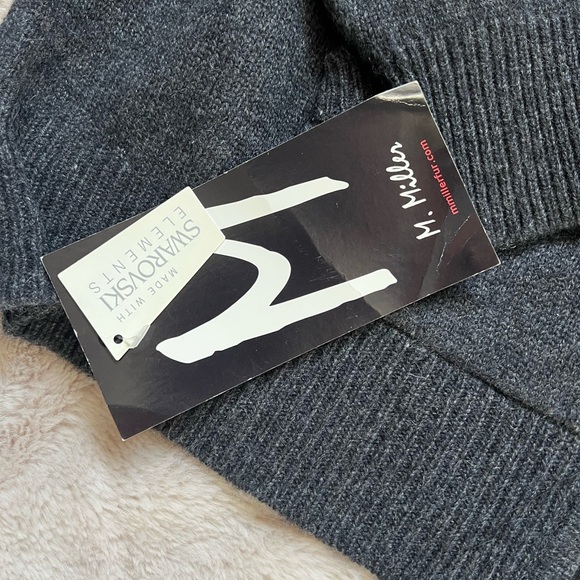 M. Miller Furs Cashmere and Swarovski Crystal Sequins Zip up Cardigan - Picture 2 of 8